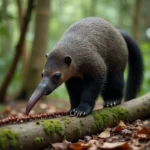 Fourmilier géant dans la forêt tropicale en train de chercher des fourmis