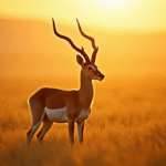 Antilope élégante dans la savane au lever du soleil