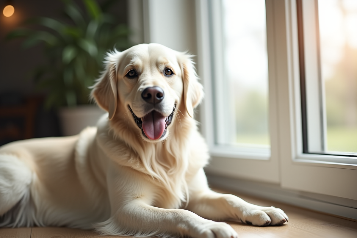 golden retriever allongé près d