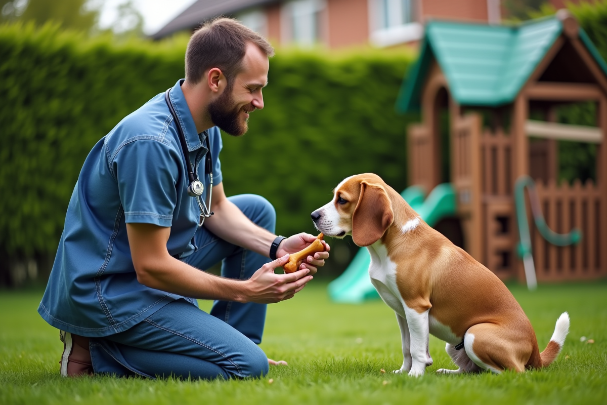 Vétérinaire montrant un modèle d